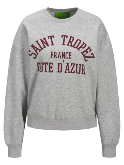 Best Jjxx Jxmerle Rlx Short Ls Crew Swt Ln 4808930 Light Grey Melange Saint Tropez