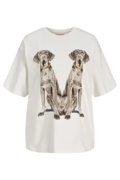 Clearance Jjxx Jxolivia Loose Print Ss Tee 4922645 Cloud Dancer Dogs