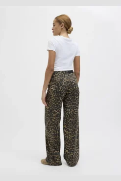 Online Jjxx Jxsarah Wide Pant Sn 4702530 Cornstalk Leopard