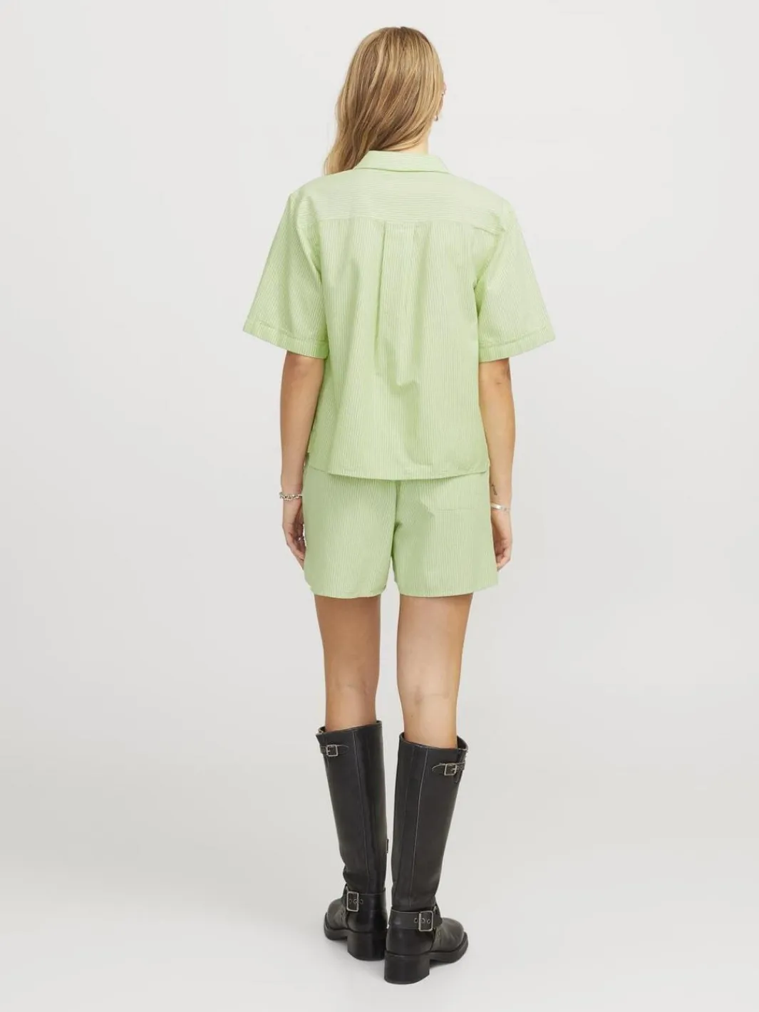 Hot Jjxx Jxsiva Oxford Ss Pocket Shirt 4662403 Parrot Green Blanc De Blanc