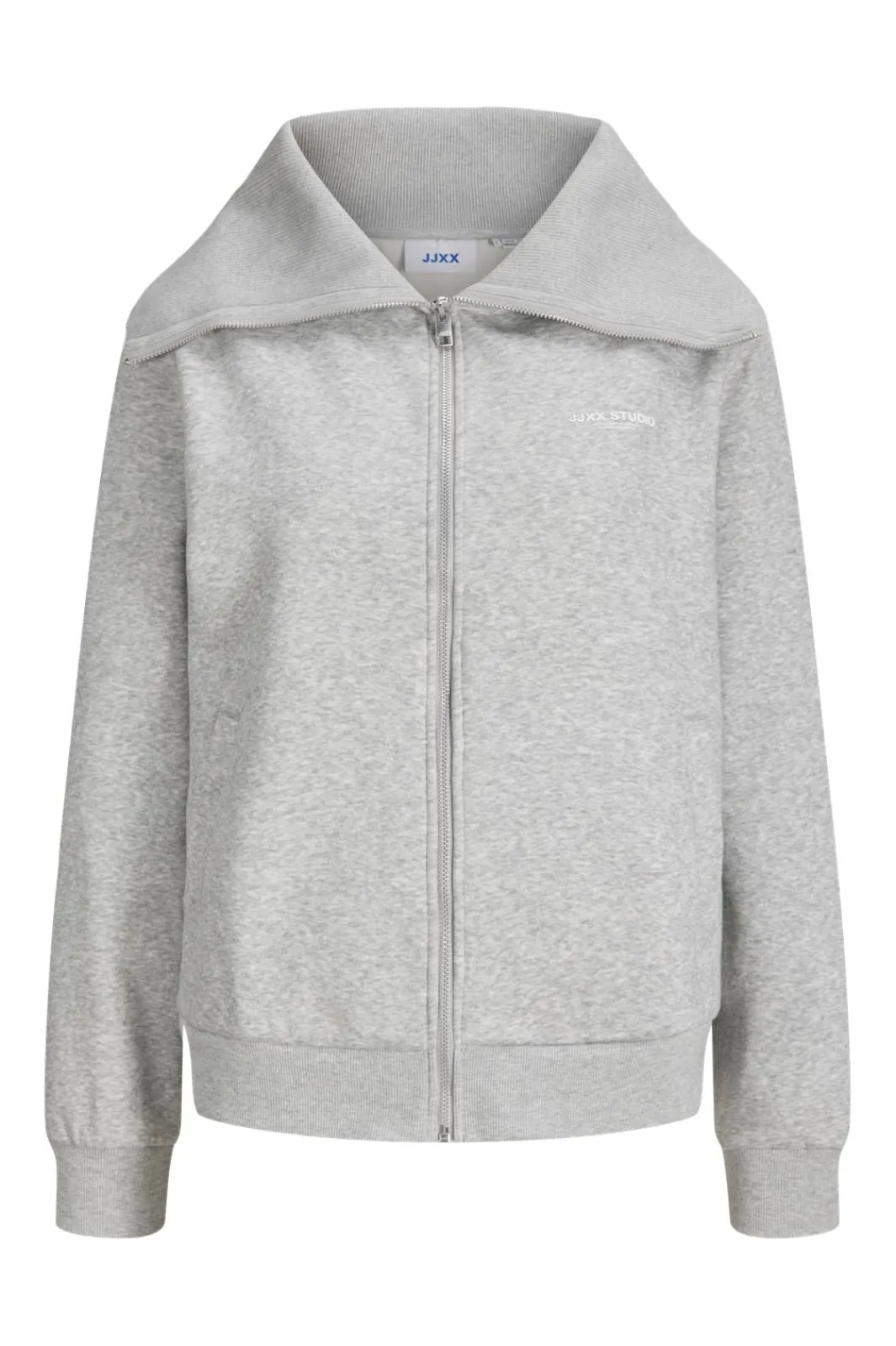 Discount Jjxx Jxstudio Vesterbro Flat Knit Zip Swt Sn 5000235 Light Grey Melange Bright White Jjxx Studio