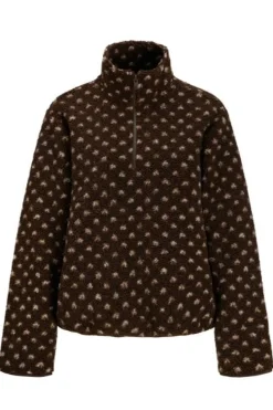 Jjxx Jxvera Half Zip Teddy Jacket 5034468 Bracken Petit Dot Off White