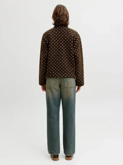 Jjxx Jxvera Half Zip Teddy Jacket 5034468 Bracken Petit Dot Off White