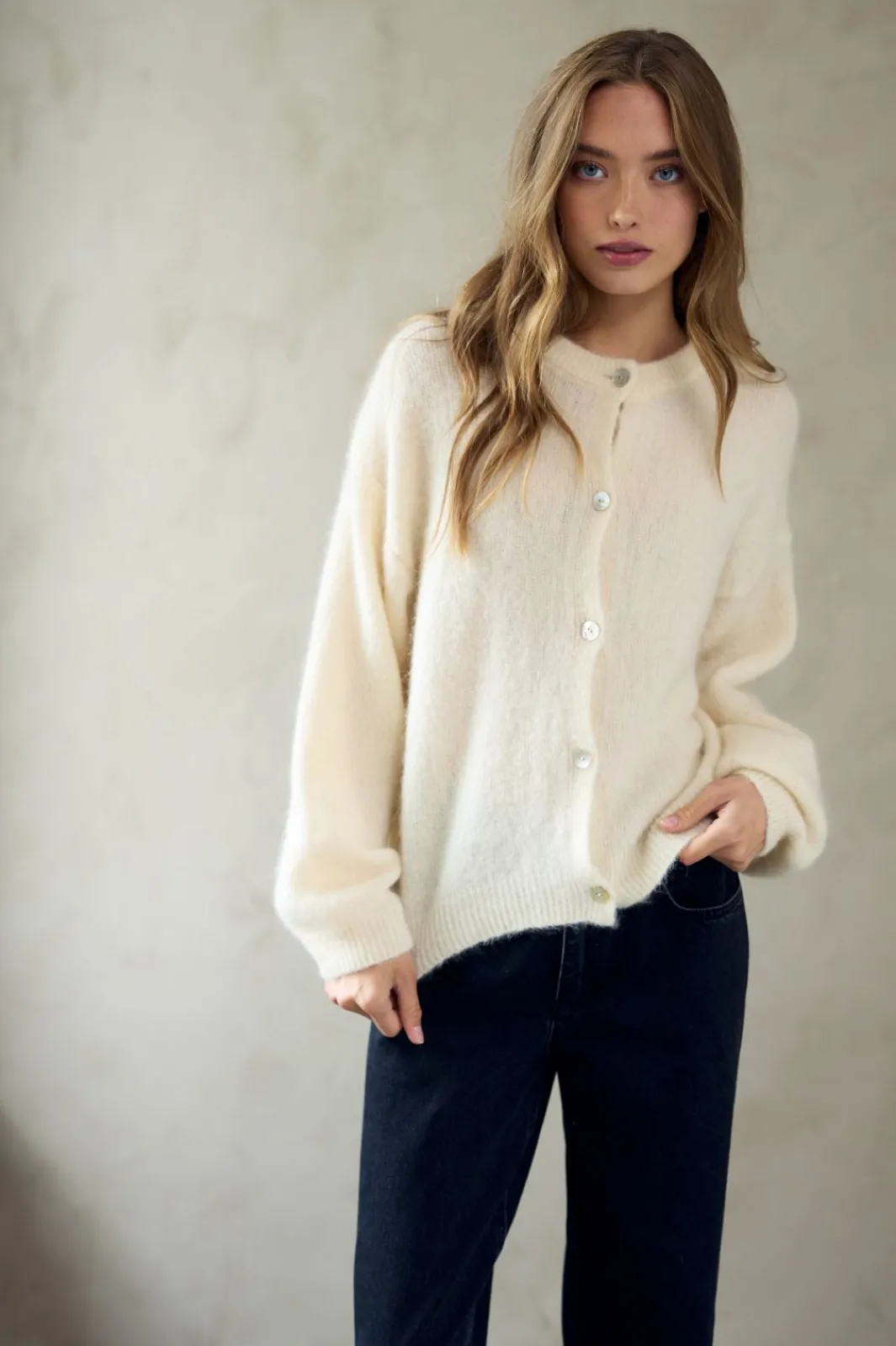 Clearance Noella Kae Knit Cardigan 1206 Oyster