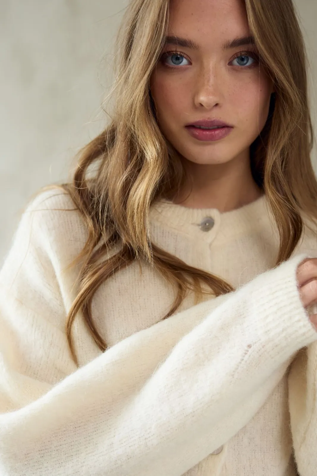 Clearance Noella Kae Knit Cardigan 1206 Oyster