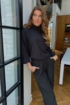 Sale Continue Karen Pinstripe Black Pinstripe