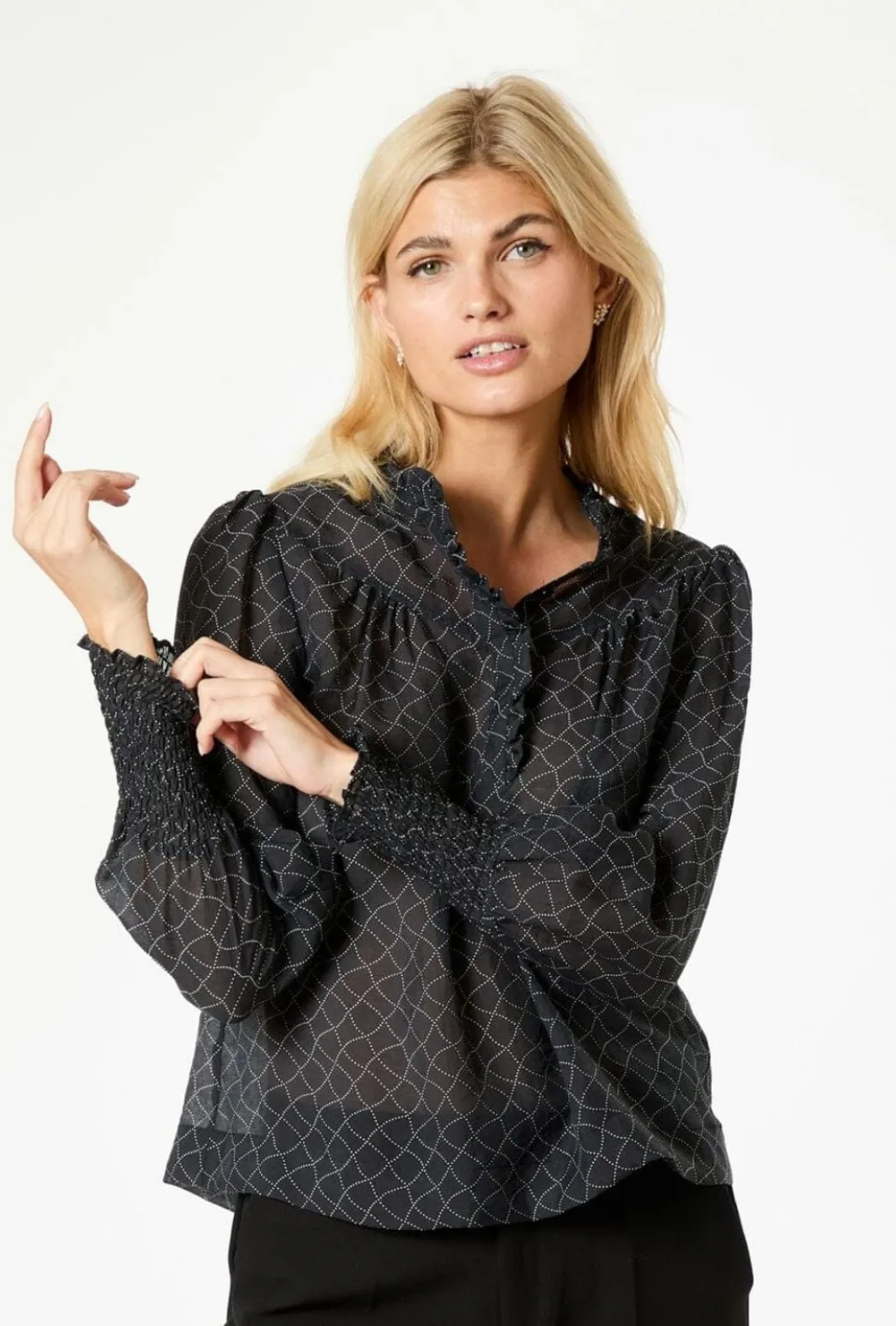 Neo Noir Karia Illusion Blouse Black