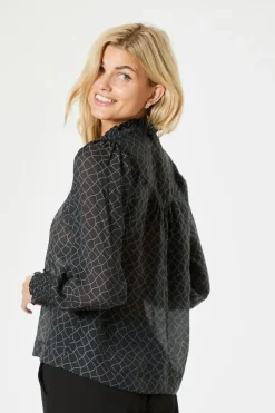 Neo Noir Karia Illusion Blouse Black