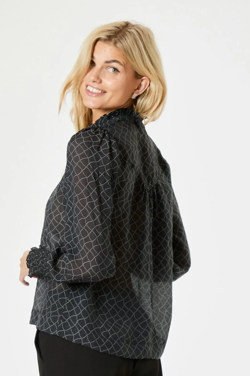 Neo Noir Karia Illusion Blouse Black