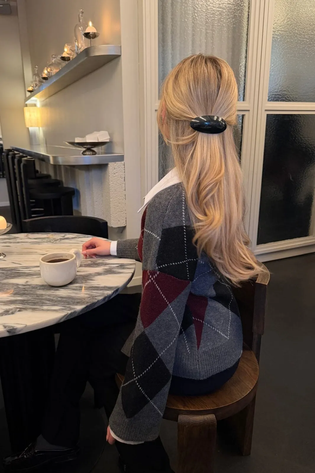 Discount BYIC Karmaic Fitted Cardigan H081 Grey Argyle