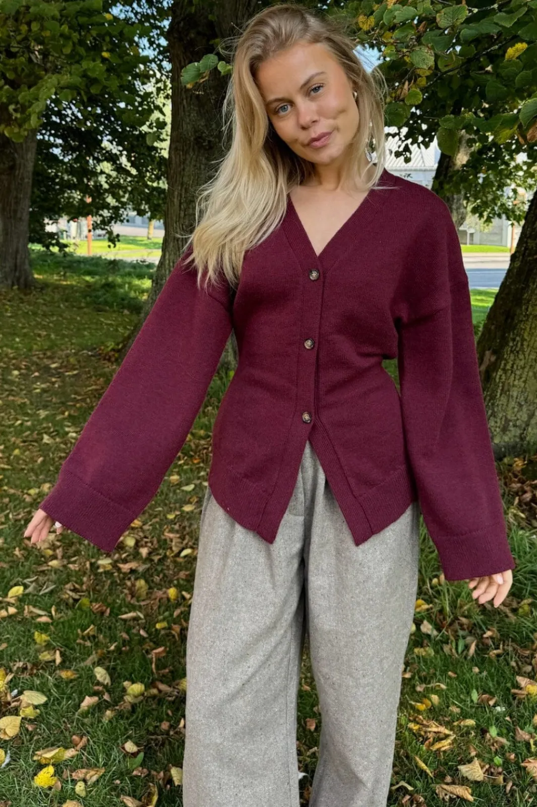 Hot BYIC Karmaic Fitted Cardigan H095-3 bordeaux Bordeaux
