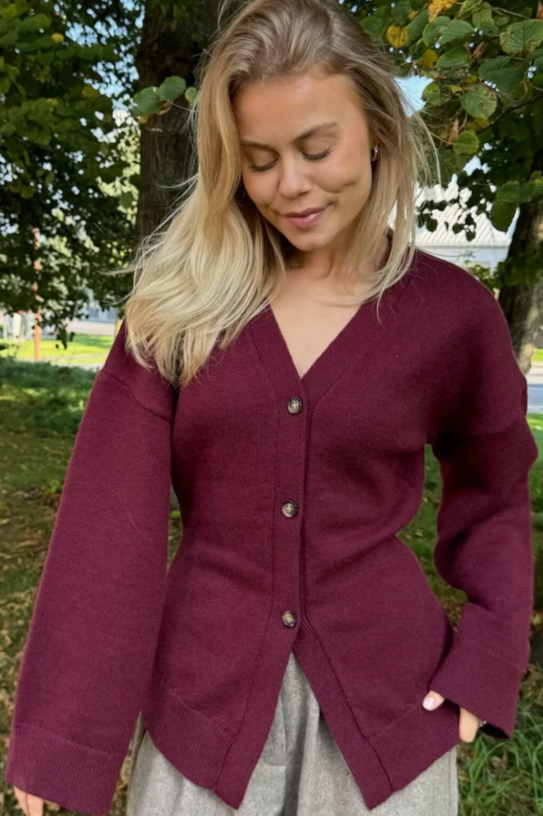 Hot BYIC Karmaic Fitted Cardigan H095-3 bordeaux Bordeaux