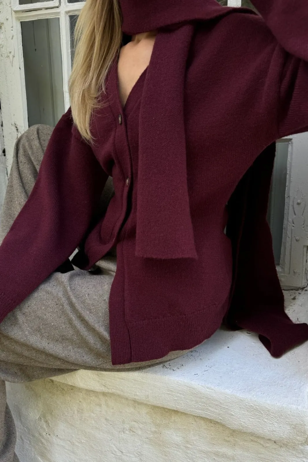 Hot BYIC Karmaic Fitted Cardigan H095-3 bordeaux Bordeaux