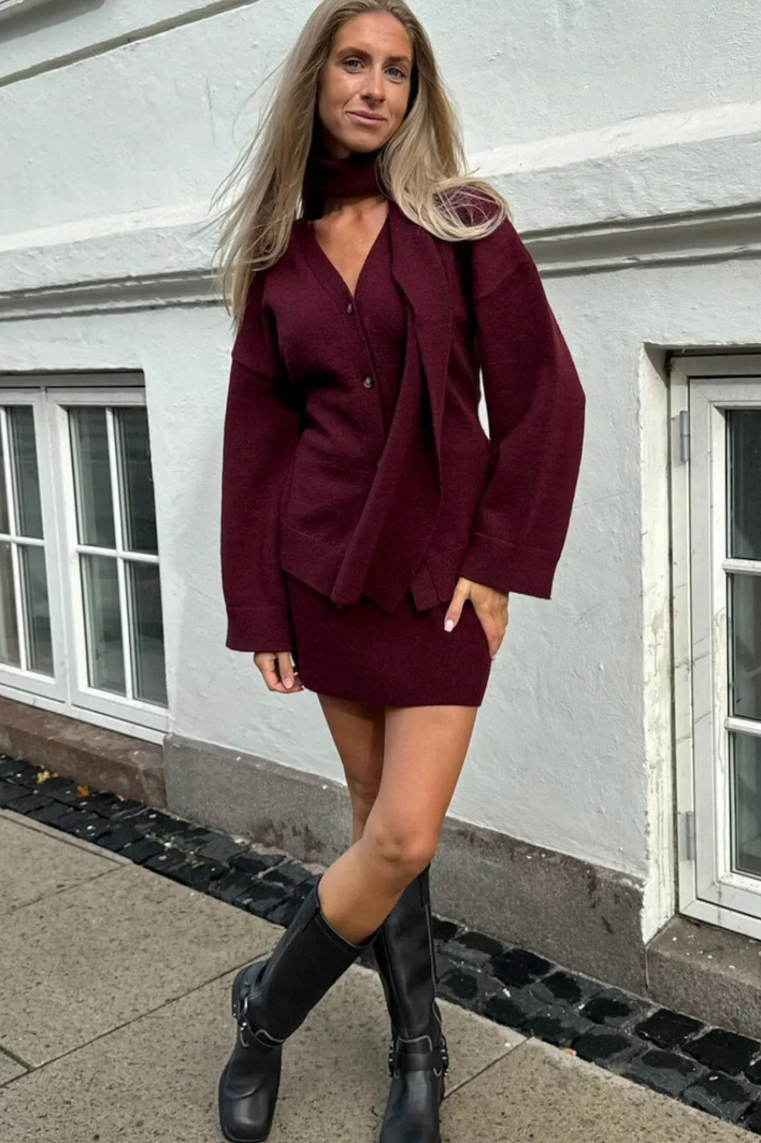 Hot BYIC Karmaic Fitted Cardigan H095-3 bordeaux Bordeaux