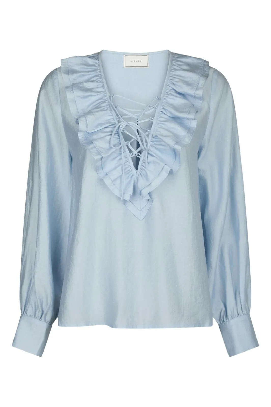 Outlet Neo Noir Katarina Crepe Ruffle Blouse 166497 145