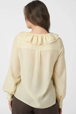 Clearance Neo Noir Katarina Crepe Ruffle Blouse 166497 191