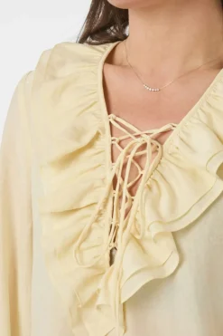 Clearance Neo Noir Katarina Crepe Ruffle Blouse 166497 191