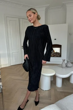 Online BYIC Kellyic Long Plissé Dress A23287 Black