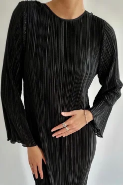 Online BYIC Kellyic Long Plissé Dress A23287 Black