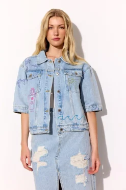 Sale Hunkøn Kenna Denim Jacket 26020 Light Denim