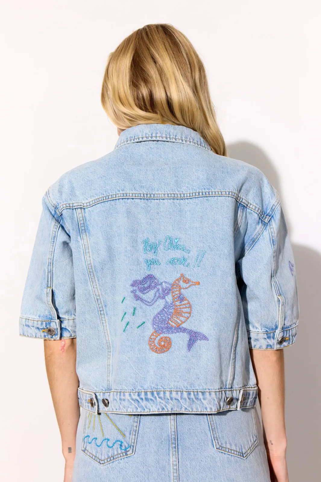 Sale Hunkøn Kenna Denim Jacket 26020 Light Denim