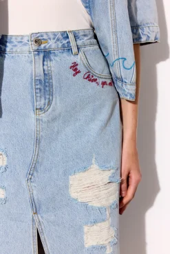 Outlet Hunkøn Kenna Denim Skirt 26021 Light Denim