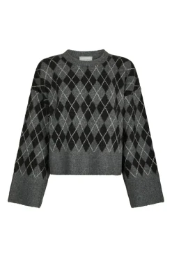Best Neo Noir Kick Check Knit Blouse 165204 132