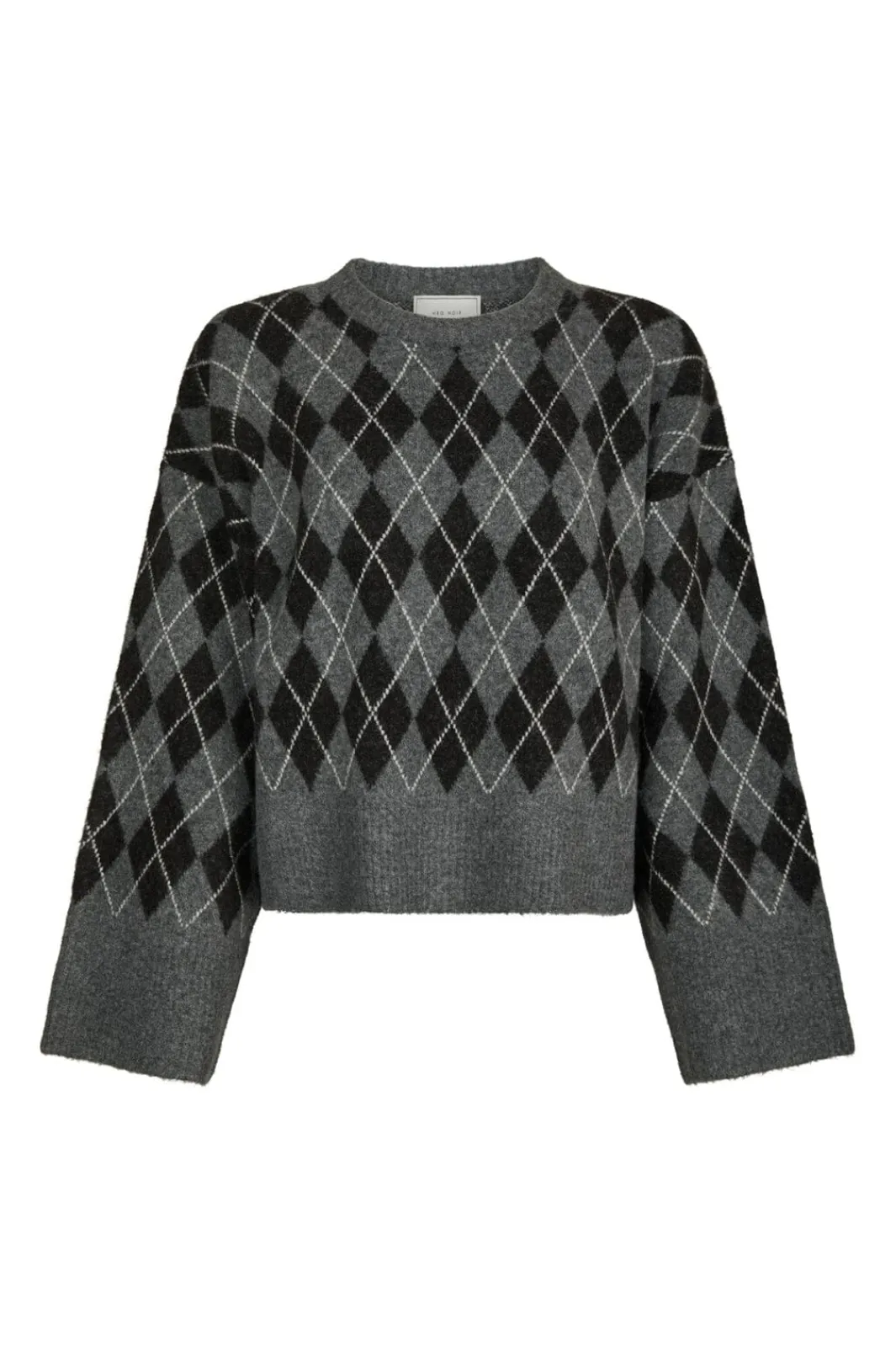 Best Neo Noir Kick Check Knit Blouse 165204 132