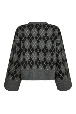 Best Neo Noir Kick Check Knit Blouse 165204 132