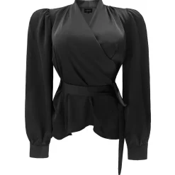 Discount Liberte Kiki-Ls-Wrap-Blouse 22310 Black