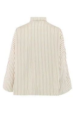 Outlet Continue Klara L/S Brown Stripe 14986 Brown Stripe Gold Buttons.