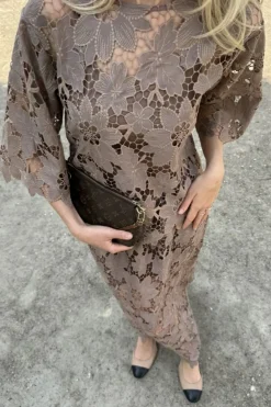 Outlet BYIC Klaraic Lace Long Dress mocca Mocca