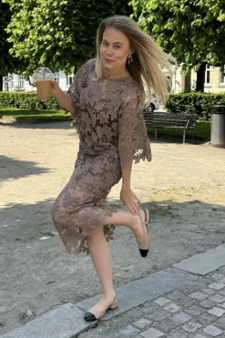 Outlet BYIC Klaraic Lace Long Dress mocca Mocca