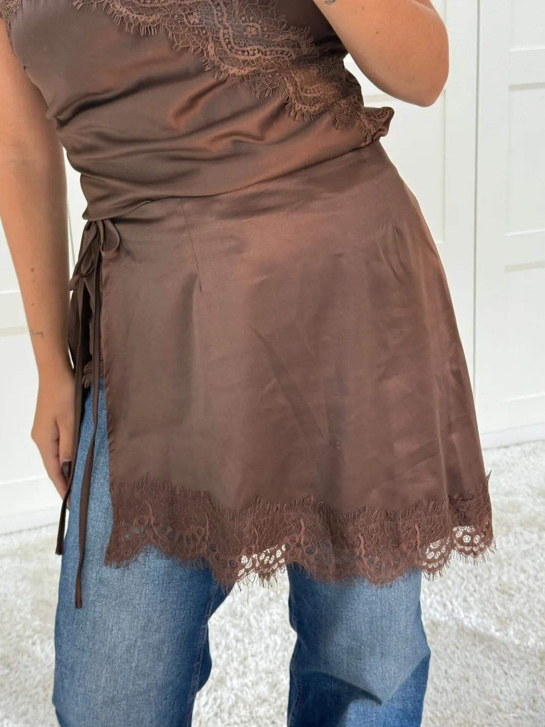 Hot Dear Molly Lace Wrap Skirt Brown
