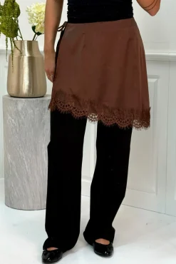 Hot Dear Molly Lace Wrap Skirt Brown