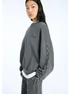 Clearance Rotate Lacing Crewneck 1154681205 1205 Gray Pinstripe