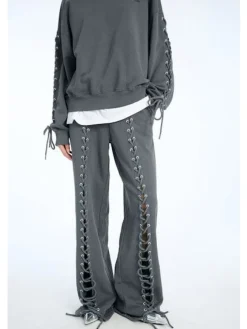 Clearance Rotate Lacing Crewneck 1154681205 1205 Gray Pinstripe