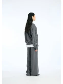 Clearance Rotate Lacing Crewneck 1154681205 1205 Gray Pinstripe