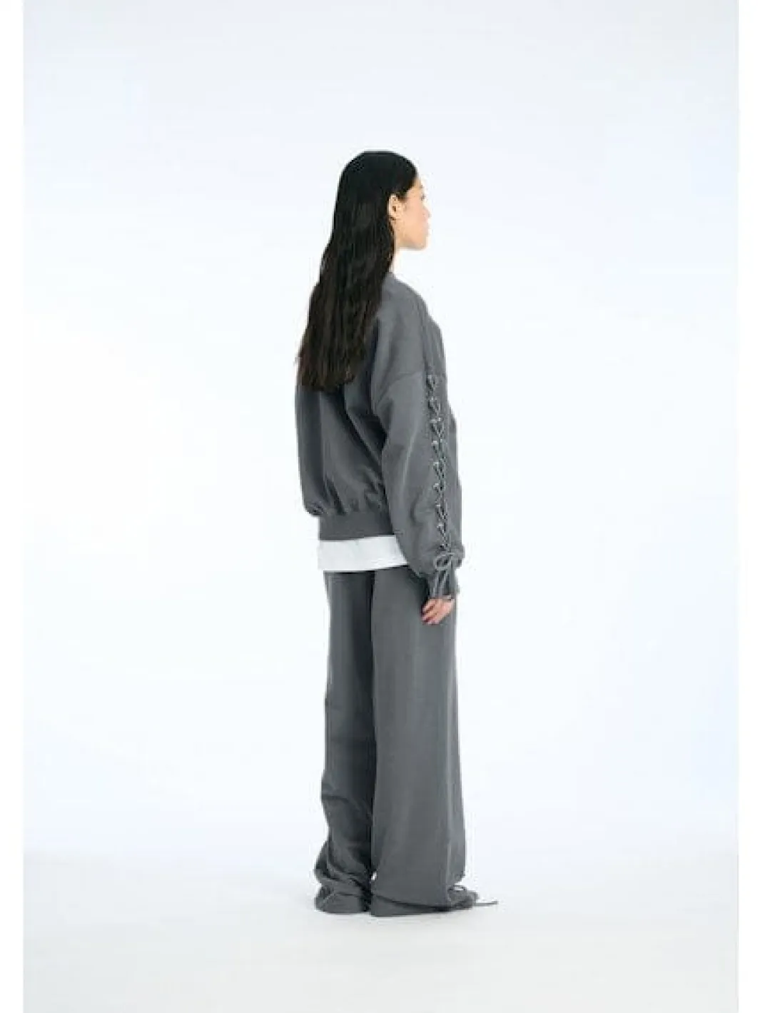 Clearance Rotate Lacing Crewneck 1154681205 1205 Gray Pinstripe