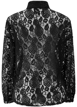 Hot Liberte Lacy Ls Shirt 22270 Black Lace