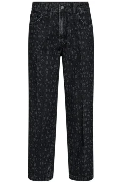 Sale Haute L'Amitié L'Amitié Crop Logo Jeans HL10020 Black