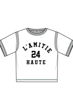 Discount Haute L'Amitié L'Amitié Loose Team Tee HL10013 Pearl