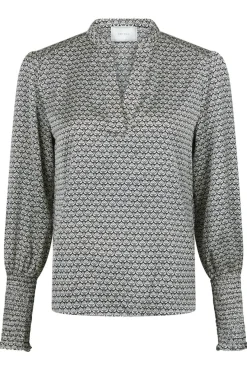 Sale Neo Noir Landa Graphic Pattern Blouse Black