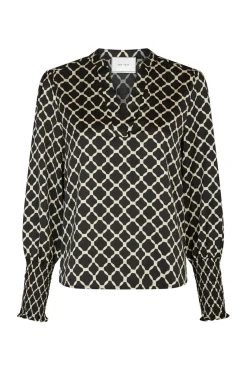 Hot Neo Noir Landa Tile Print Blouse 166926 100