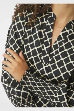 Hot Neo Noir Landa Tile Print Blouse 166926 100