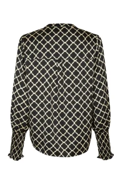 Hot Neo Noir Landa Tile Print Blouse 166926 100