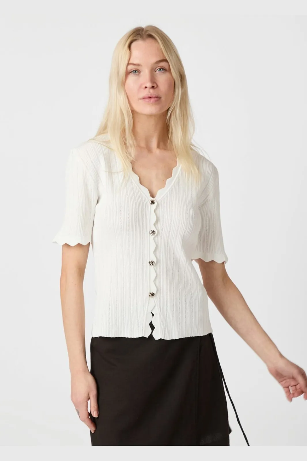 Discount Neo Noir Larifa Stitch Knit Tee 165311 120