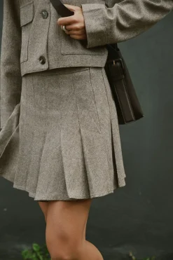 Hot Neo Noir Laurina Herringbone Skirt 165879 306