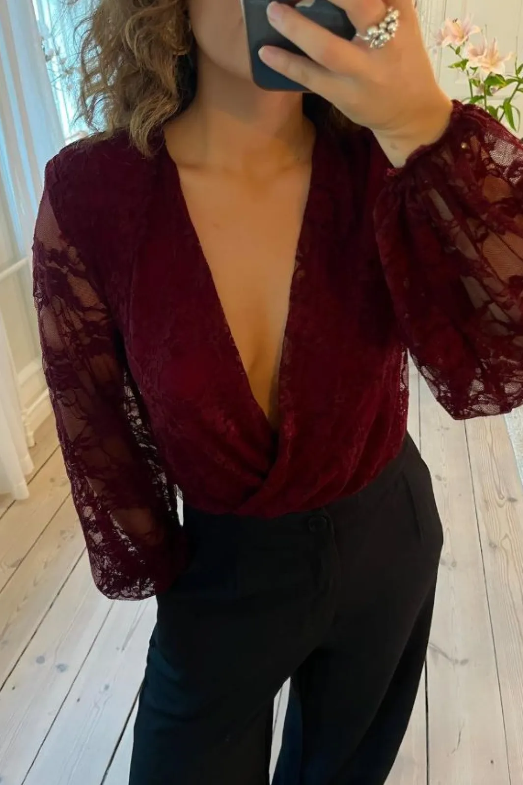 Clearance A-bee Laurine Bodystocking Burgundy