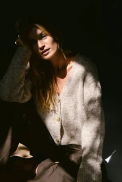 Discount Neo Noir Lavanda Boucle Knit Cardigan 164894 125